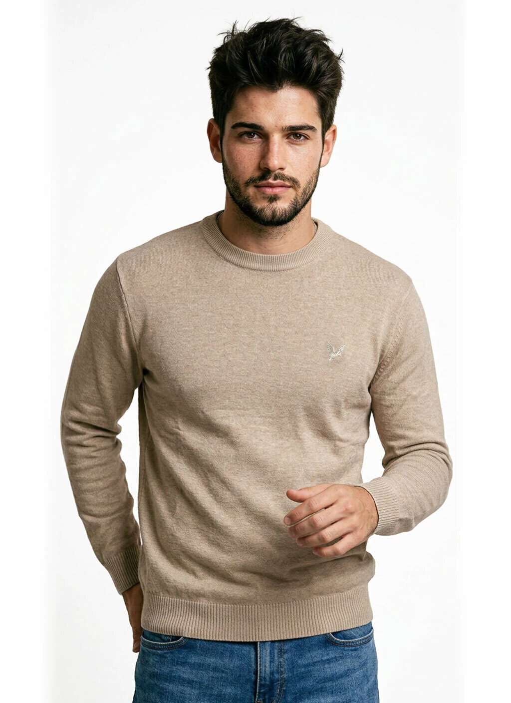 beige1-fafe21daa531d7fd9e17779997544846-1024-1024 WEATER BROSS LONDON CUELLO REDONDO - Imagen 1